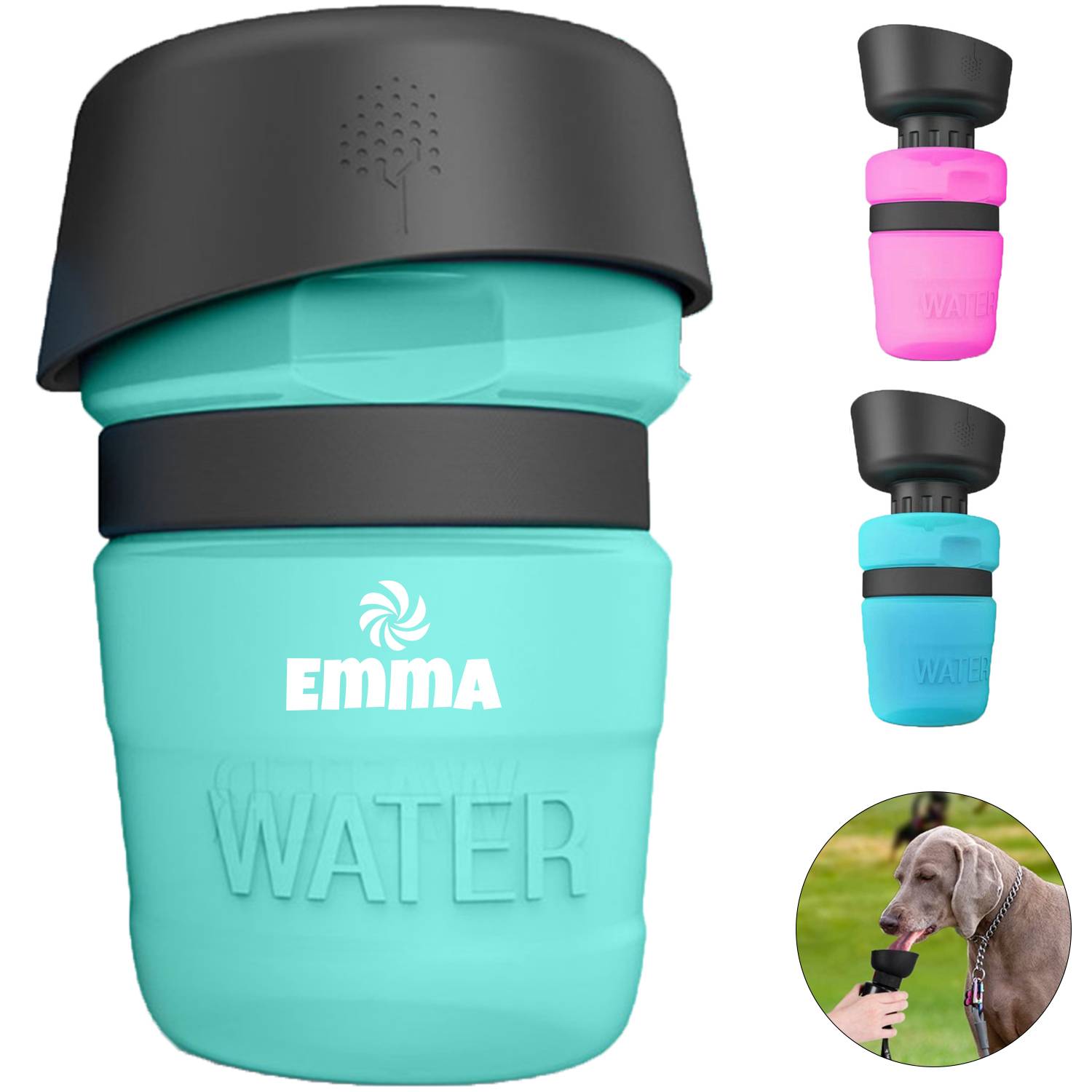 18oz Dog Travel Water Bottle – Leakproof Dispenser with Bowl 3