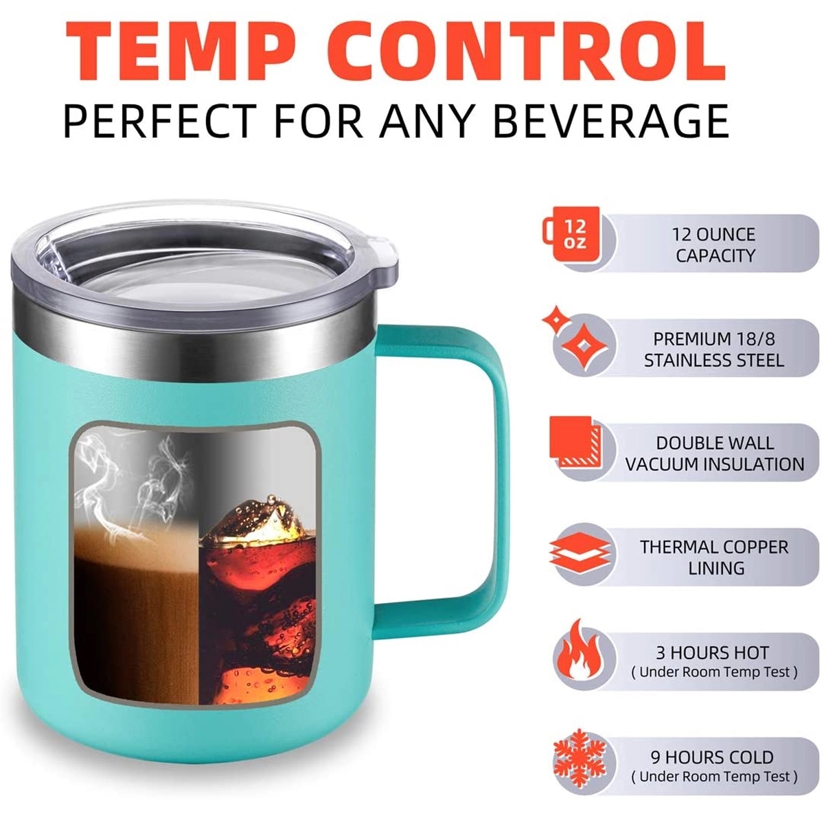 12 oz Vacuum Insulated Tumbler with Handle 4