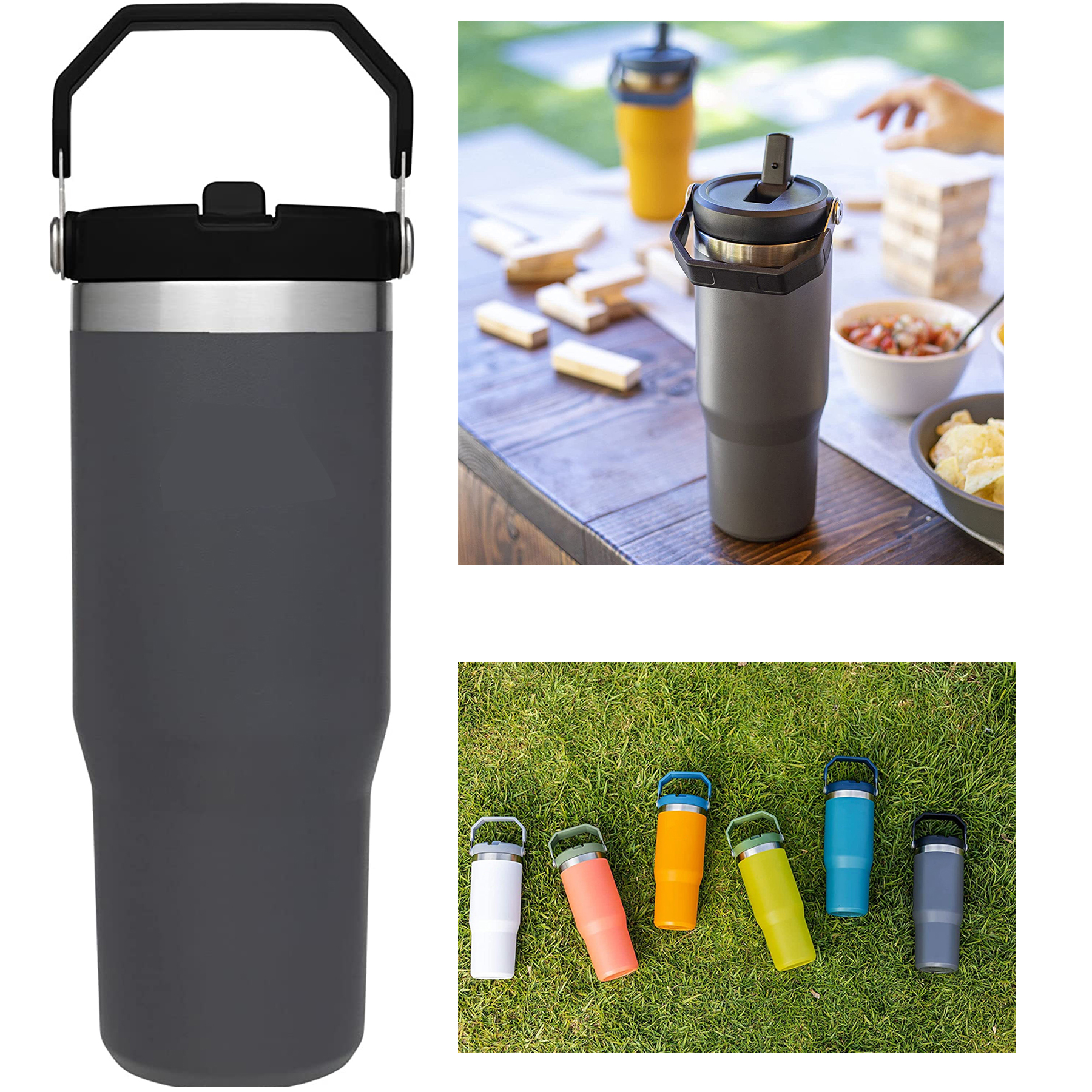 Stainless Steel Tumbler with Straw