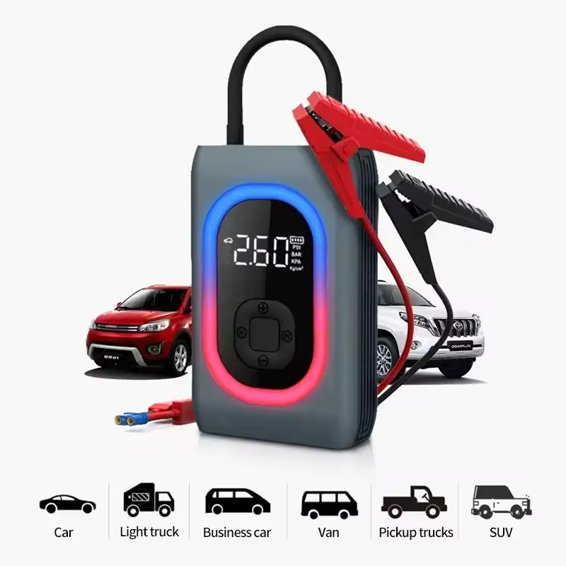 Digital Display Electric Air Compressor & Car Jump Starter 2