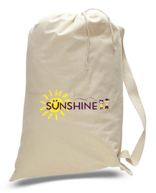 Medium Sized 12 oz. Canvas Drawstring Laundry Bag - 19"x27"
