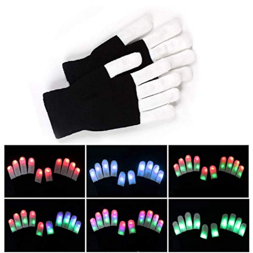 Led Finger Lighting Flashing Glow Mittens Gloves 2