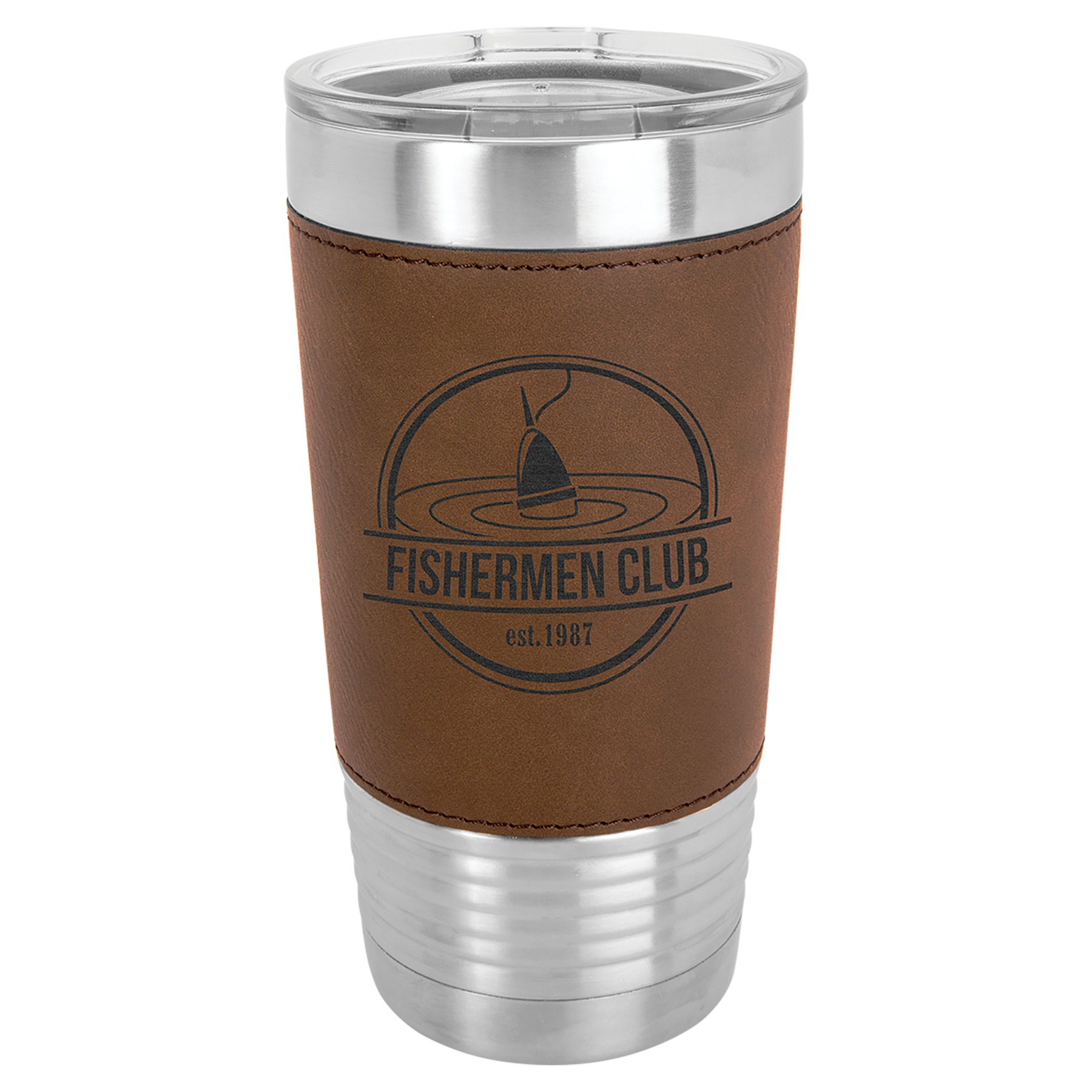 Polar Camel 20 oz. Leatherette Tumbler with Clear Lid 11