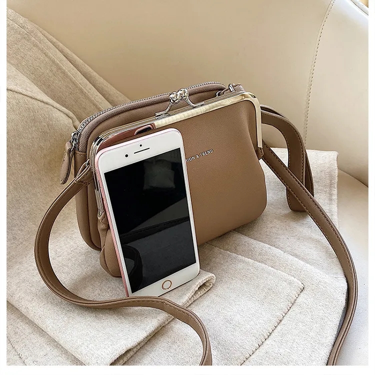 Vintage double clamped bag Stylish simple single shoulder cr 11