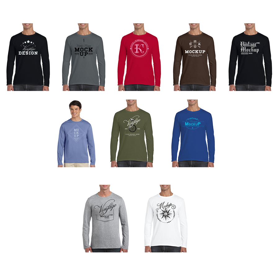 SoftStyle Adult Long Sleeve T-Shirts 4.5 oz cotton 10