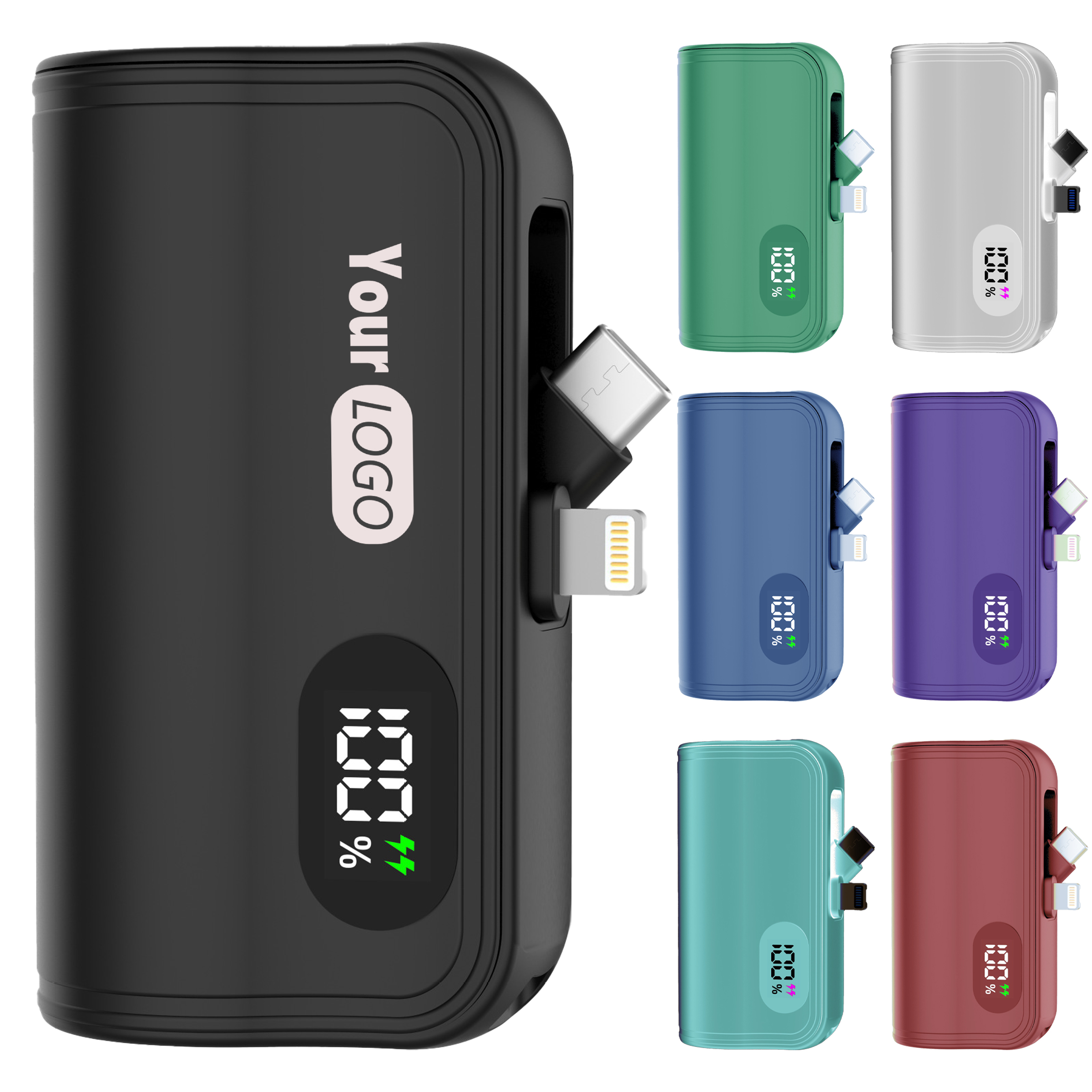 Abs Portable And Stylish Power Bank With Dual Built-In Connectors 1