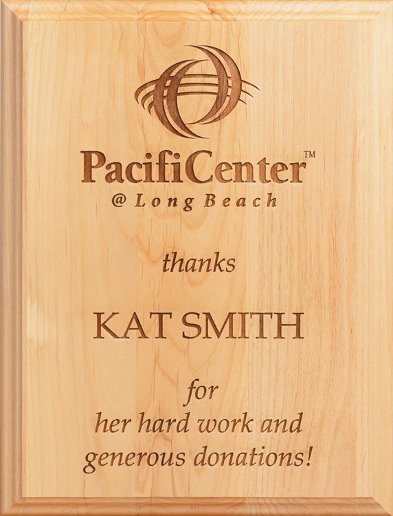 Alder Plaque w/Laser Engraved Into The Wood (7"x9") 1