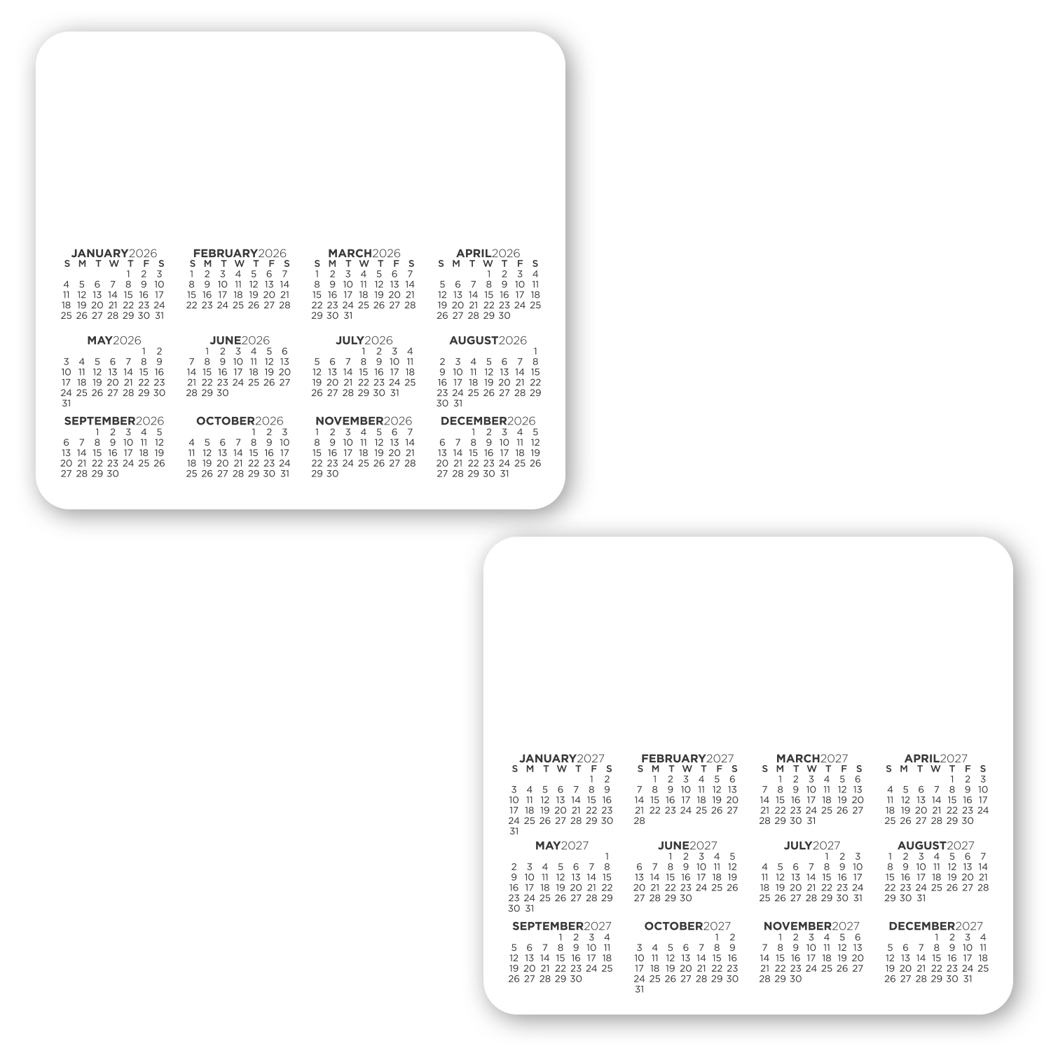 Double Sided Calendar Magnet 2