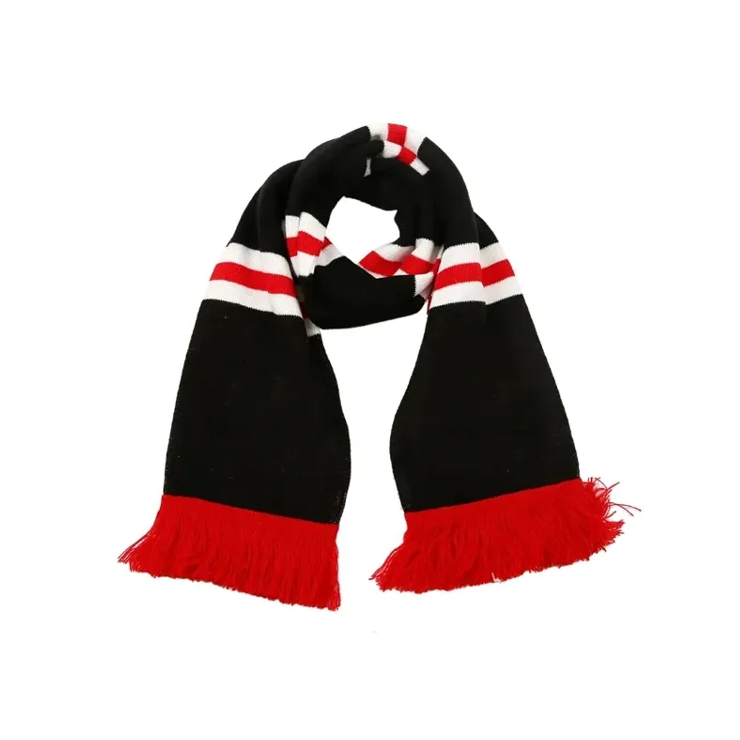 Knitted Jacquard Stadium Scarf W/ Fringe 6