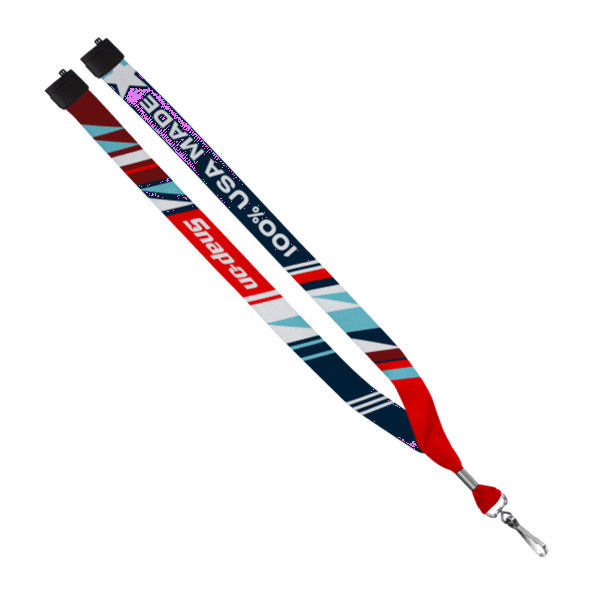USA Made 0.75" Dye-Sublimated Lanyard with Zinc Crimp & Zinc Split-Ring 32