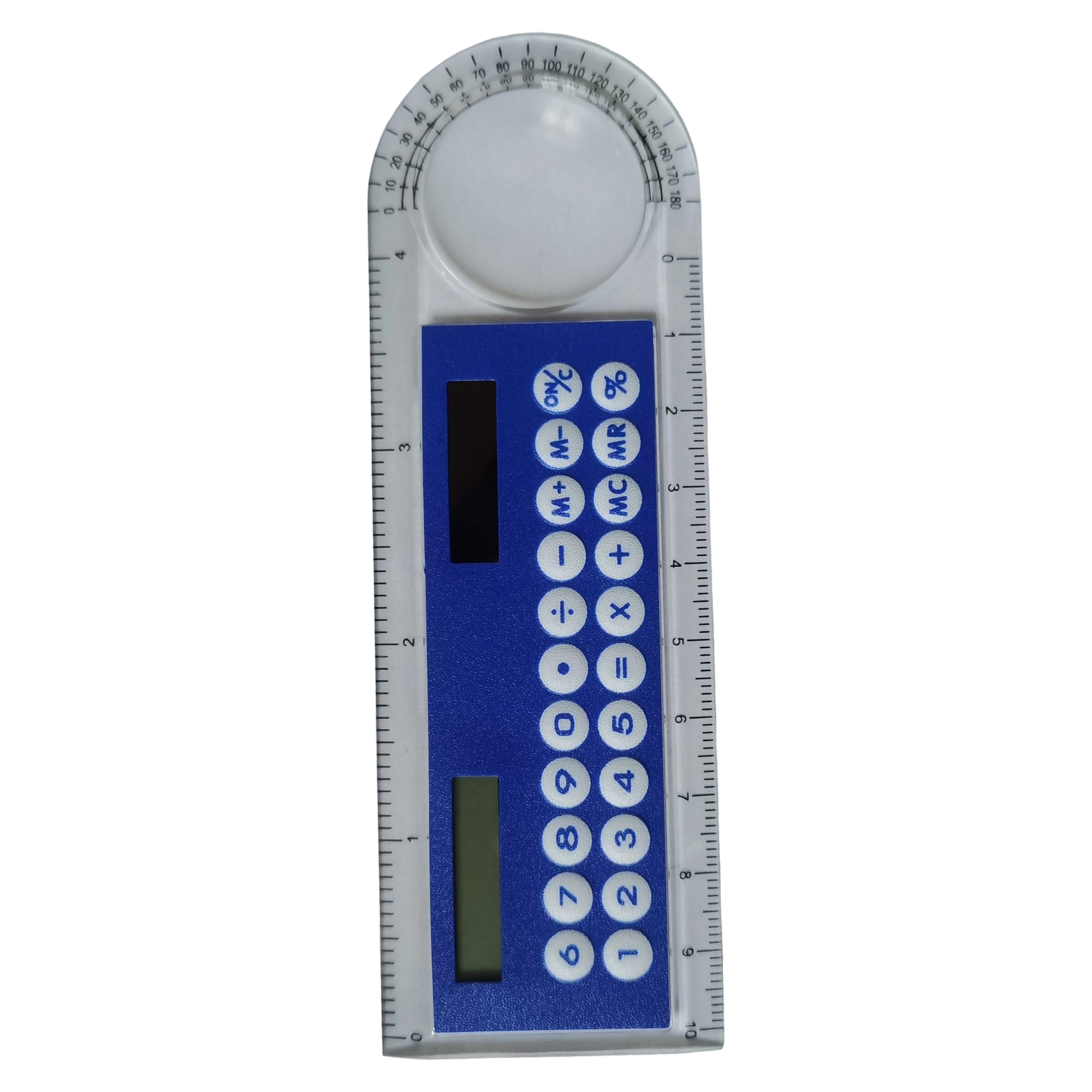 Plastic Solar Calculator Ruler With Protractor And Magnifier 5.2" 8