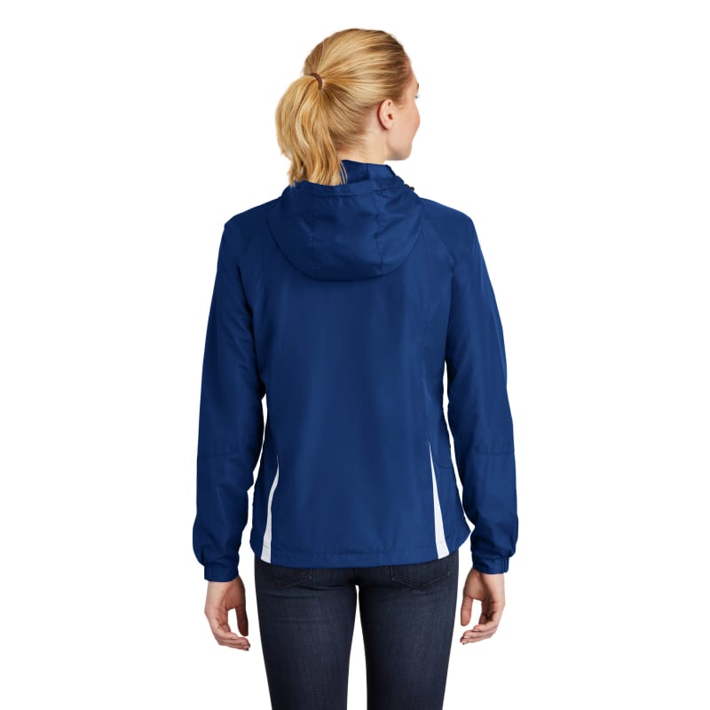 Sport-Tek Women's Colorblock Hooded Raglan Jacket. 33