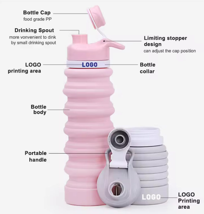 26oz Foldable Sports Silicone Collapsible Water Bottle 4