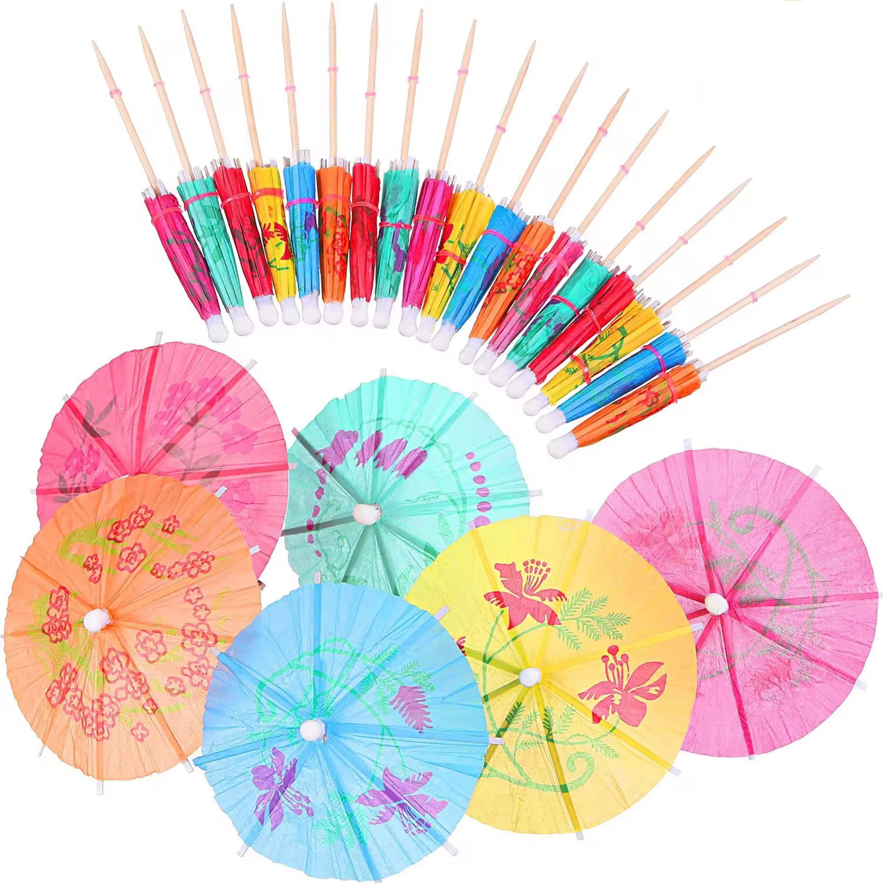 4-Inch Cocktail Umbrella Picks for Custom Designs 6