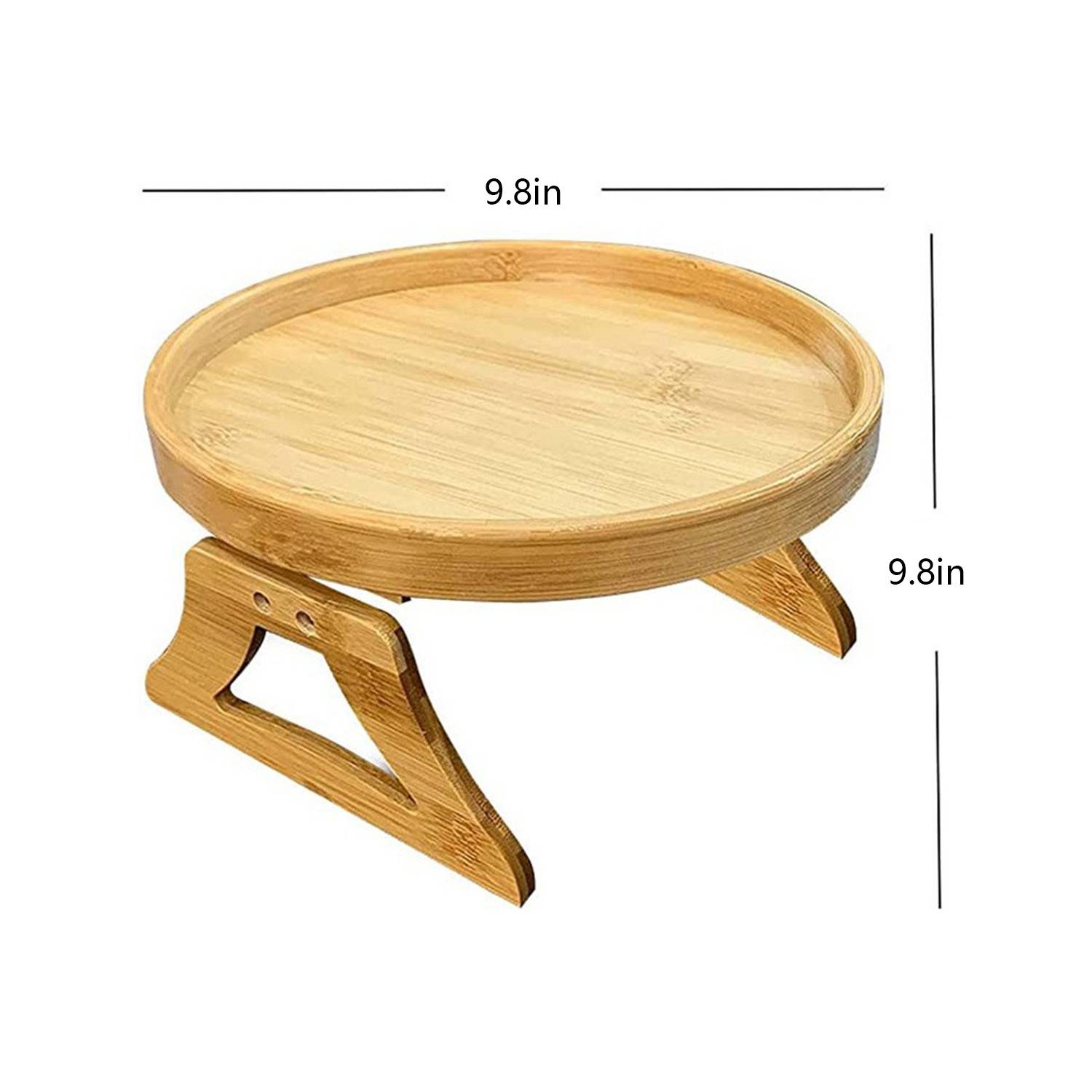 Foldable Wooden Circular Sofa Armrest Fruit tray 6
