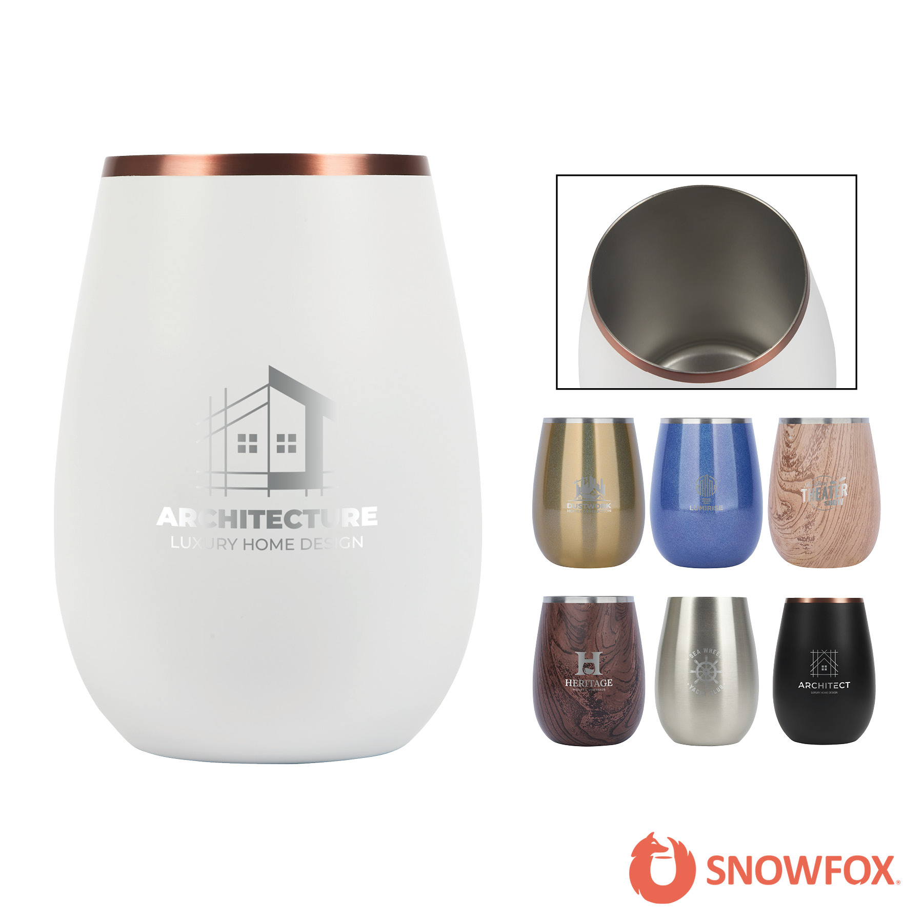 Snowfox® 12 oz. Vacuum Insulated Grand Pinot Wine Glass 2