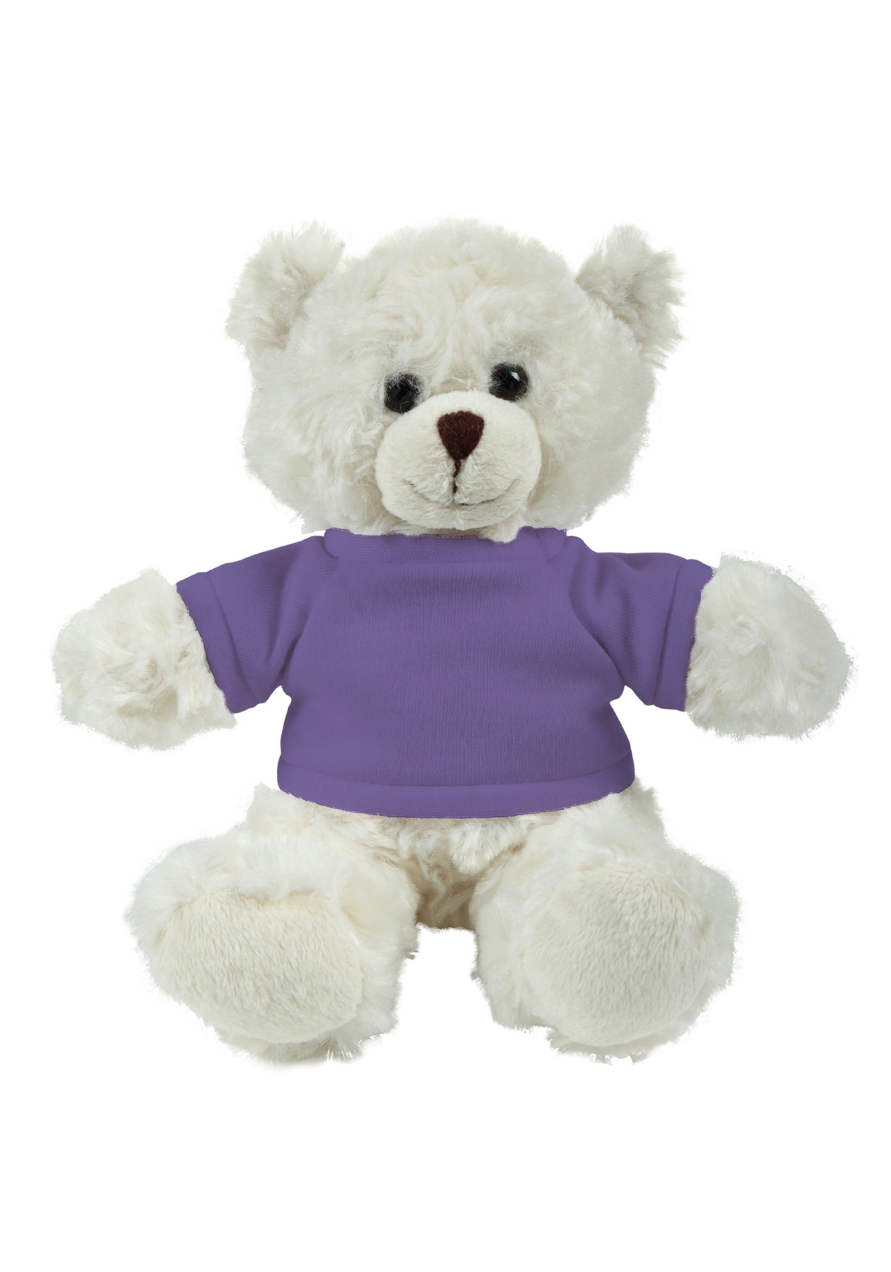 soft plush  Cream Curly Sitting Bear with t-shirt 14