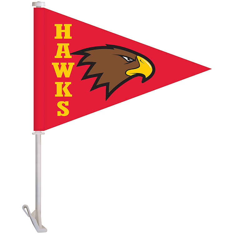 11.5" x 15" Single Reverse Pennant Style Custom Car Flag 2