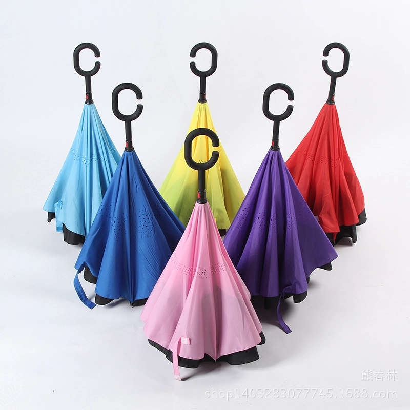 Auto Reversed Umbrella with Straight Handle 14