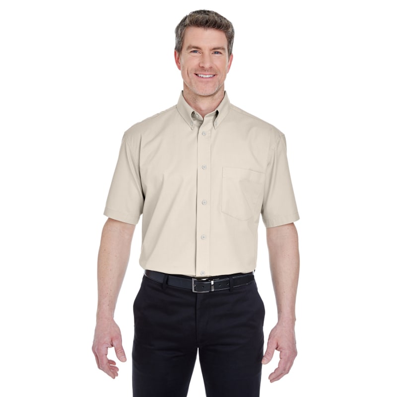 UltraClub Adult Short-Sleeve Whisper Twill 6