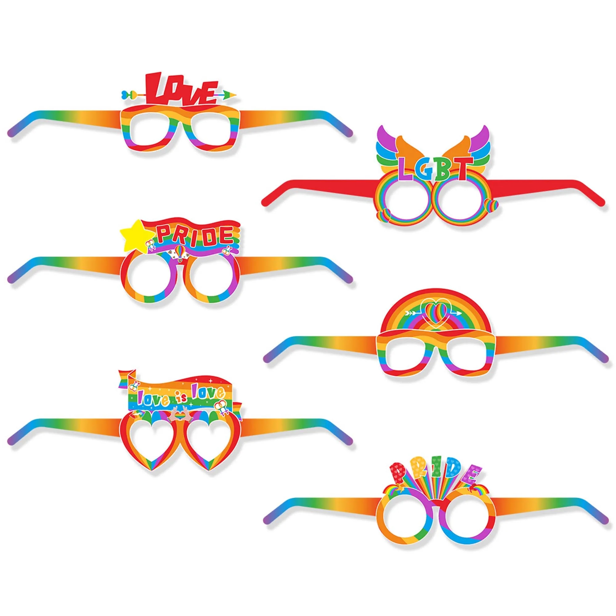 Rainbow Decoration Glasses Set 3