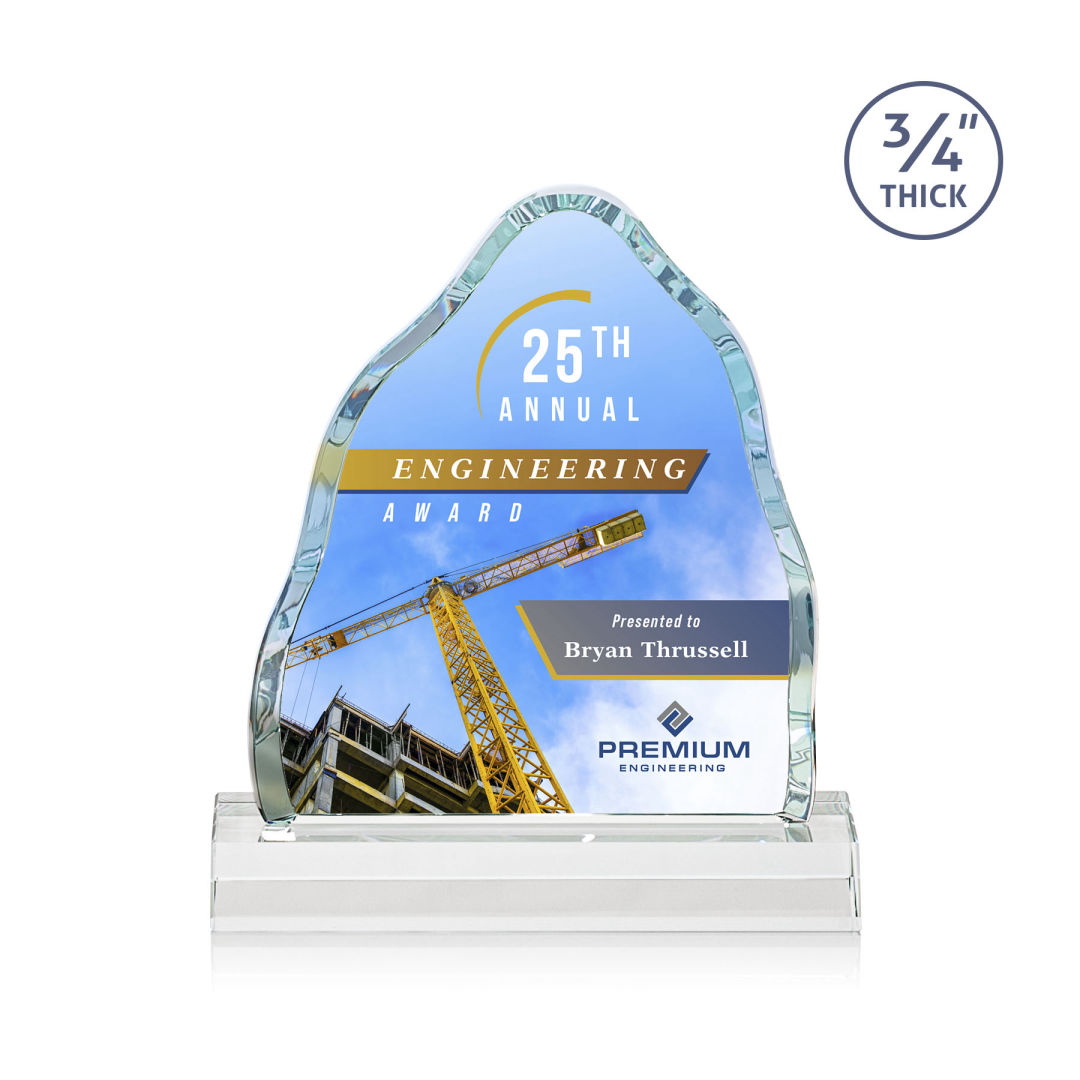 Dunwich VividPrint™ Award - Starfire, custom award with logo imprint 10