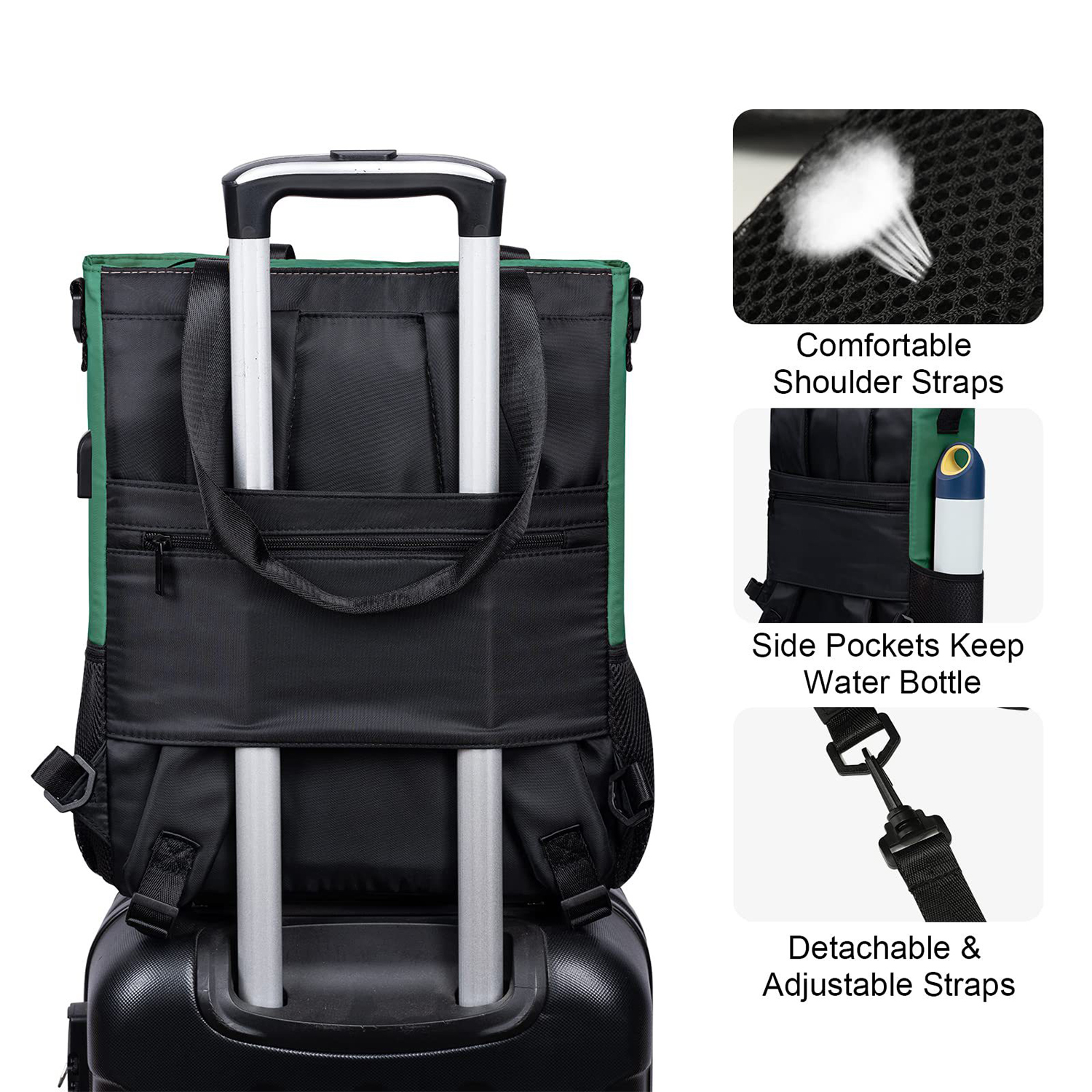 Nylon Convertible Laptop Backpack 7