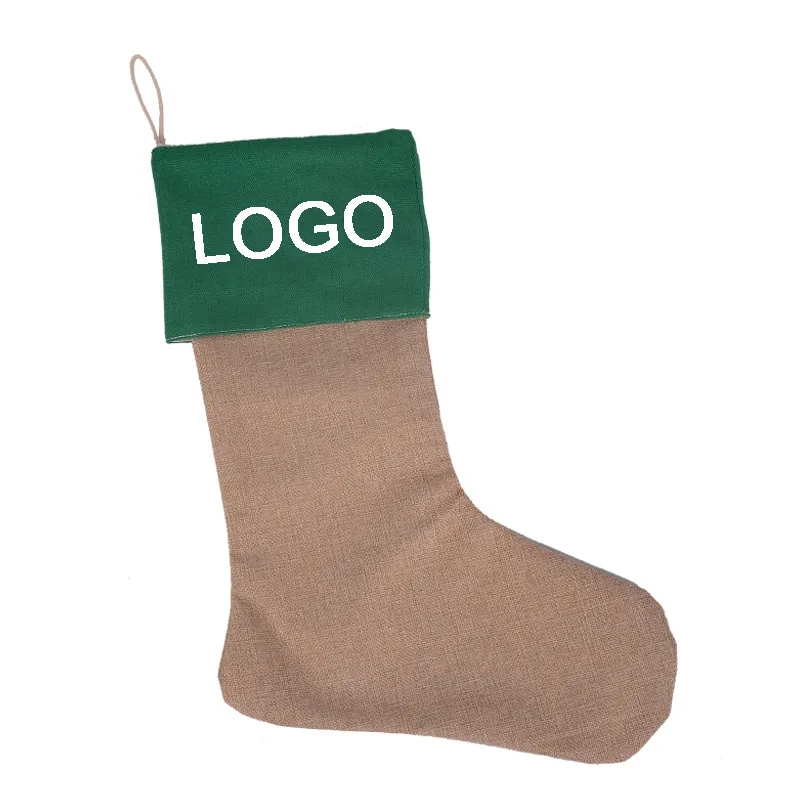 Burlap Christmas Stocking 9