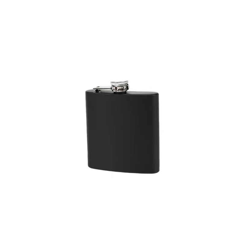 6 / 7 / 8 oz Black Stainless Steel Liquor Flask 5