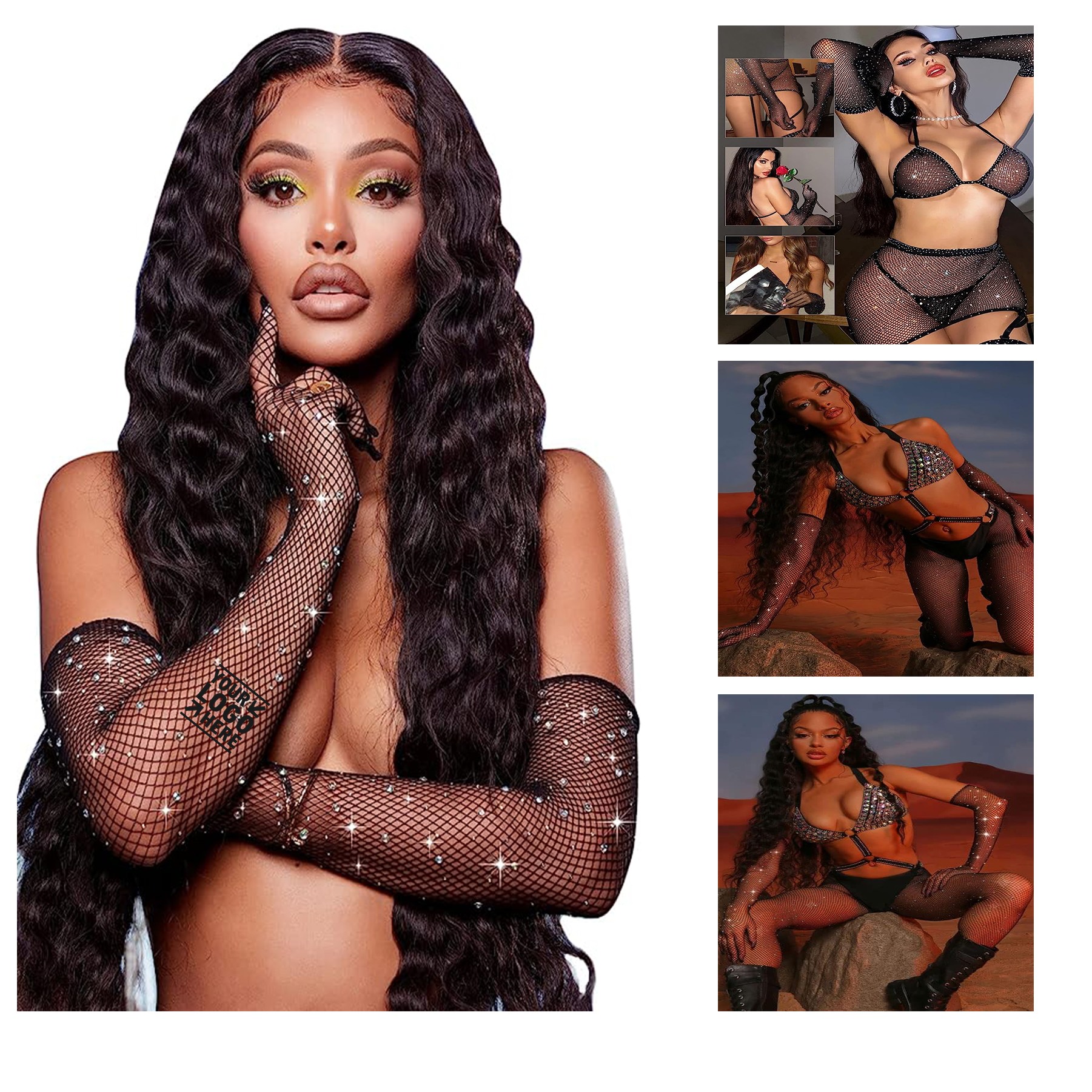 Women Lingerie Fishnet Gloves 2