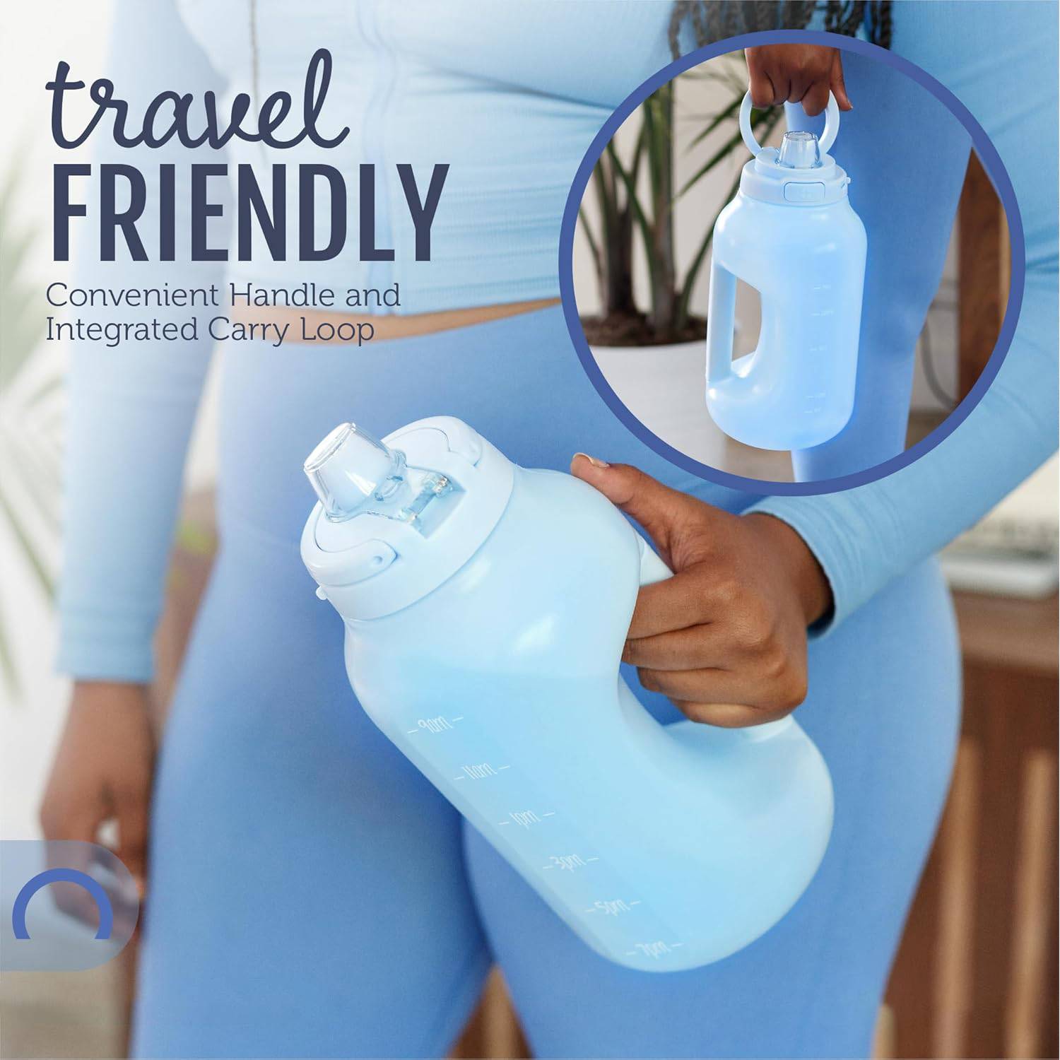 74oz BPA Free Lockable Lid Sports Water Bottle w/ Straw 4