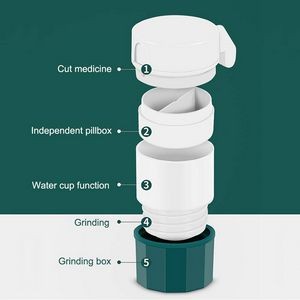 4 In 1 Pill Case Cup With Cutter And Grinder 12