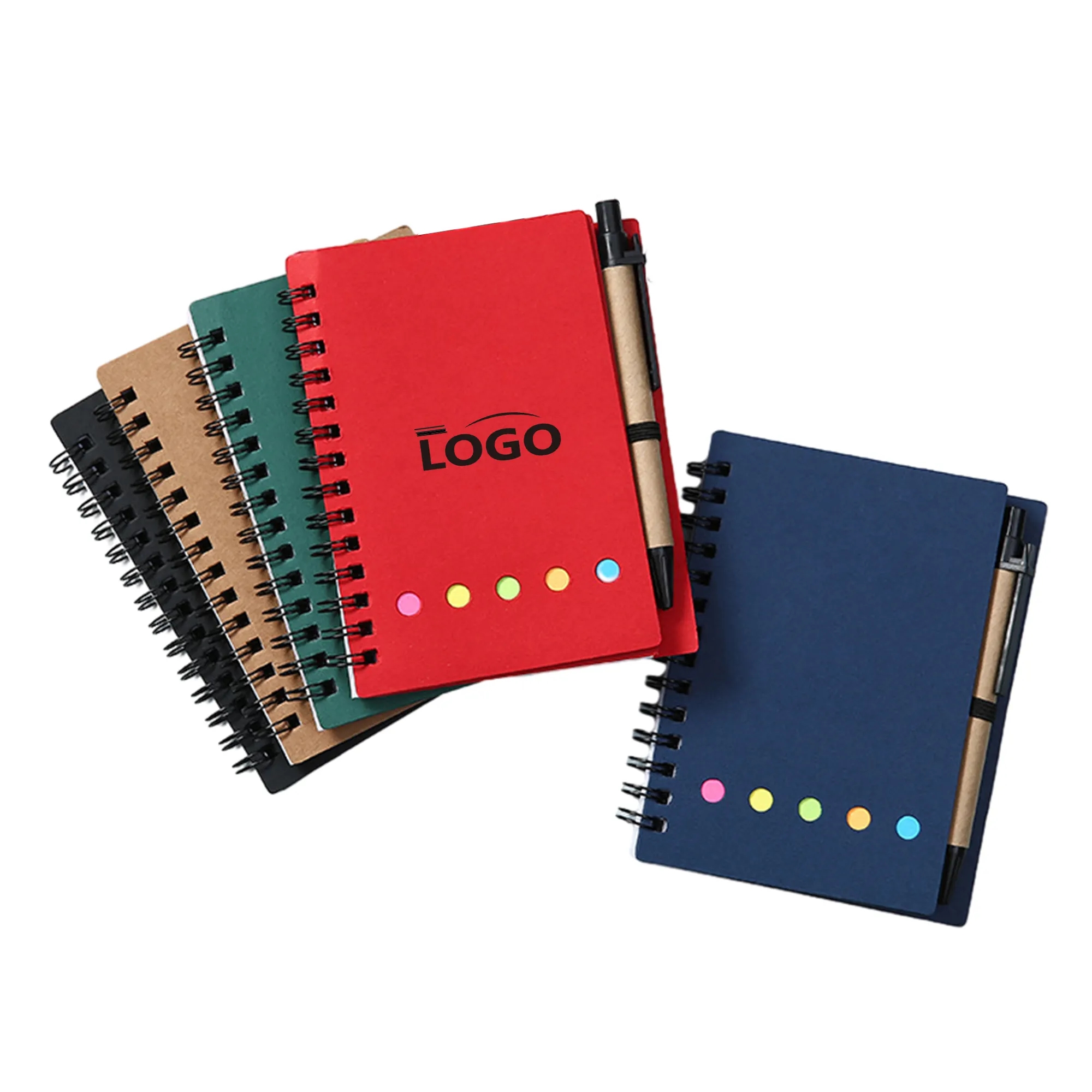 Brown Paper Notebook With Sticky Notes And Pens Moq 50Pcs 2