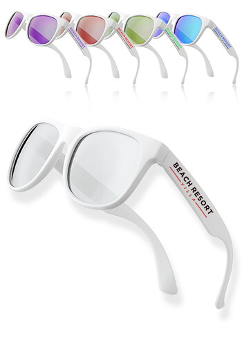 Color Lens Sunglasses w White Frames