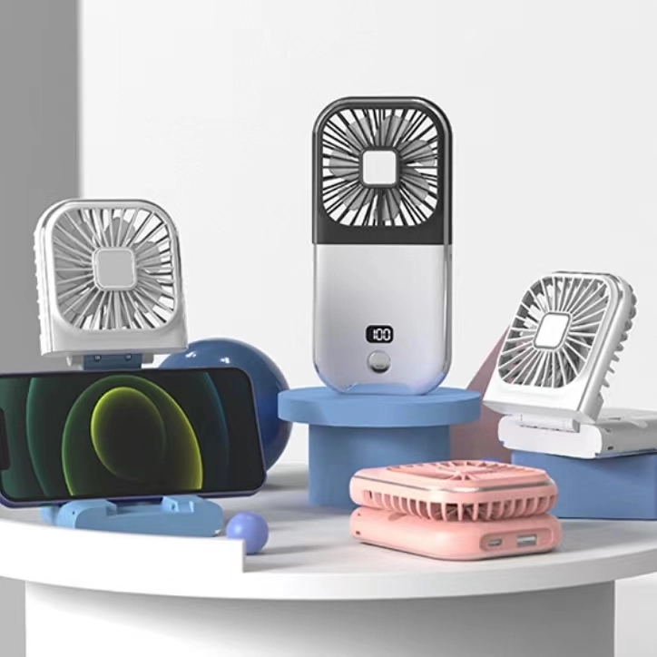 Custom Multifunctional Mini Fan Power Bank Phone Holder 7