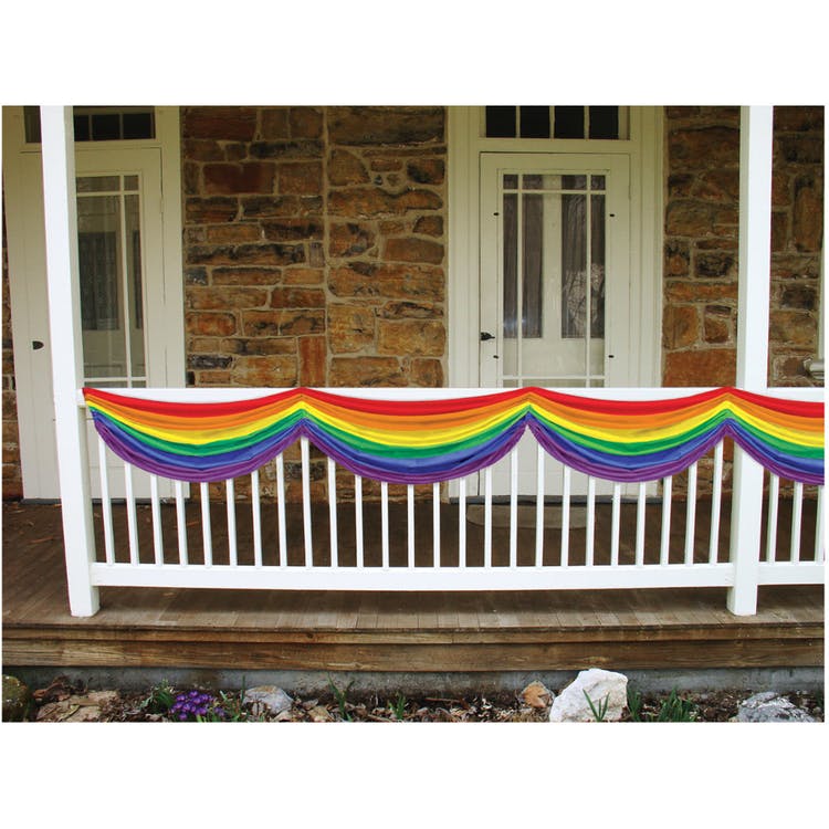 Rainbow Fabric Buntings - 5' x 10" 2