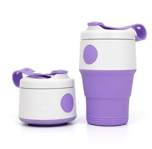 14 oz Leak Proof Silicone Collapsible Coffee Cup 7