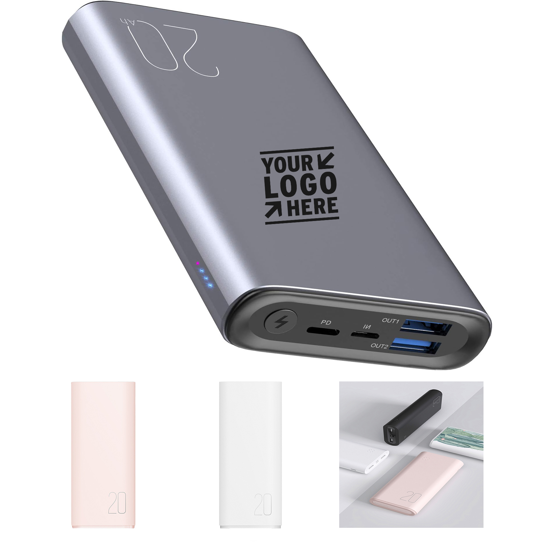 20000mAh Portable 18W High Charging Speed External Battery Pack Capacity Fast Charging Power Bank 1