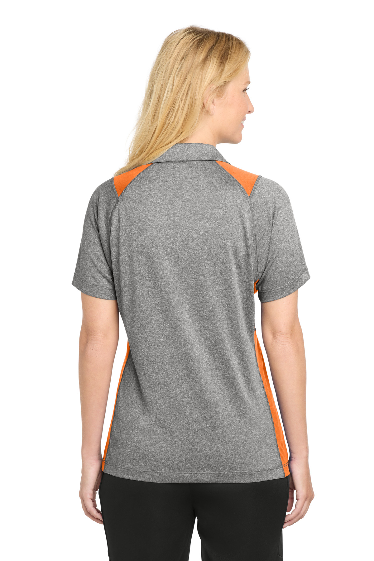 Sport-Tek Women's Heather Colorblock Contender Polo. LST665 42