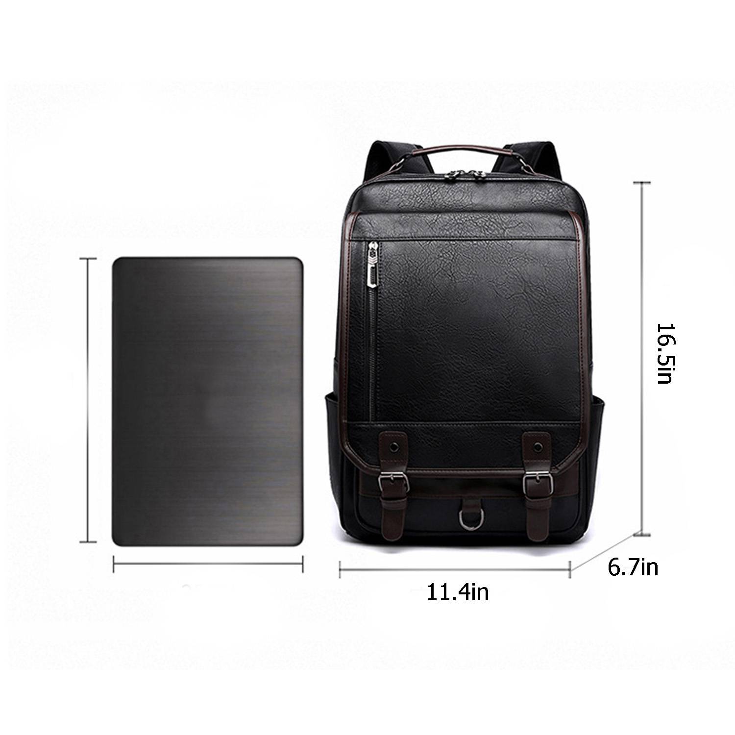 PU Leather Multi-function Retro Casual Backpack 2