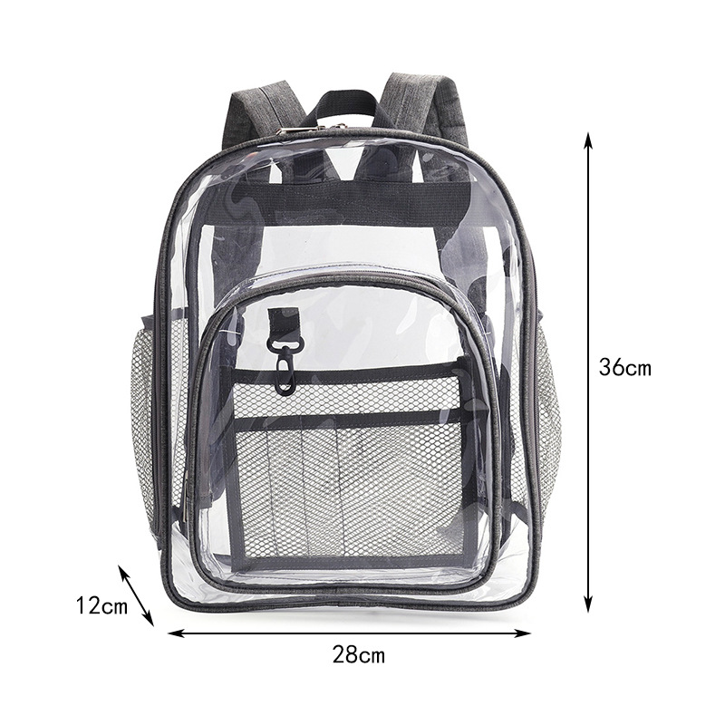 Medium Transparent See Through Plastic Clear Bookbags 4