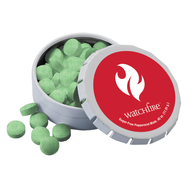 1 3/4" Small Round Push Tin with Mints 6