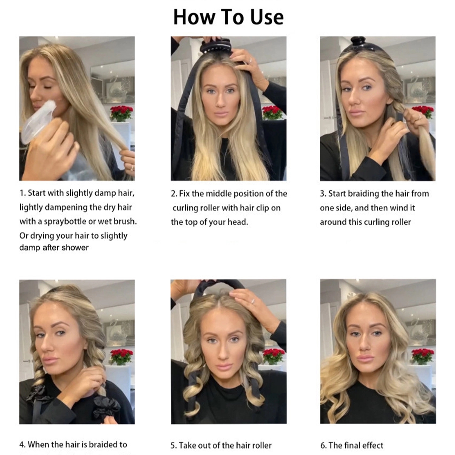 Heatless Hair Curler Set 4