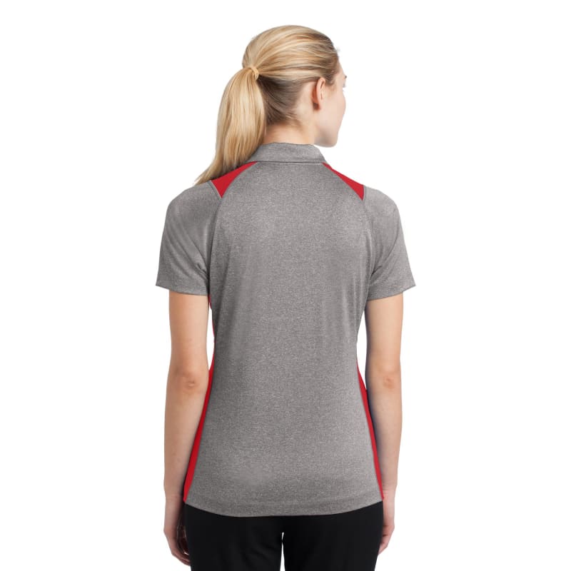 Sport-Tek Women's Heather Colorblock Contender Polo. 91