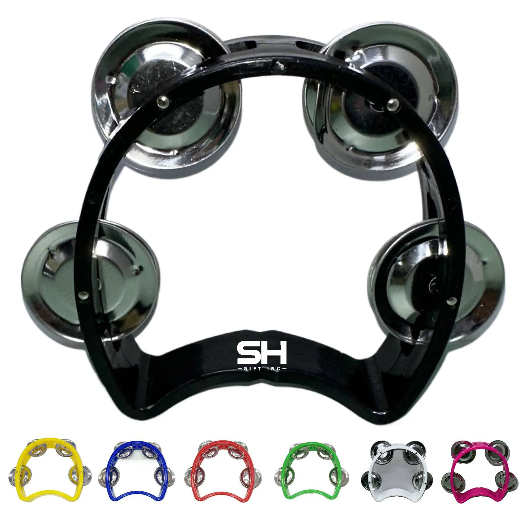Kids' Plastic Tambourine Toy w/ 4 Bells for Fun 4