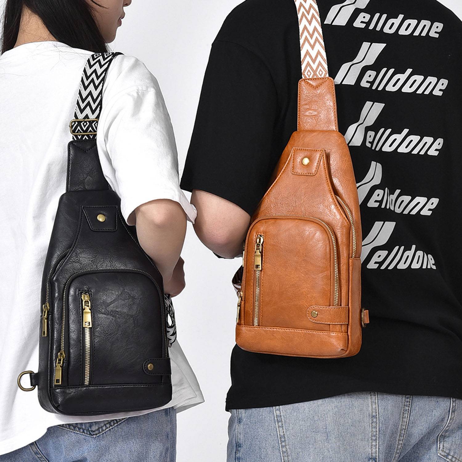 PU Leather Crossbody Chest Bag For Man 3