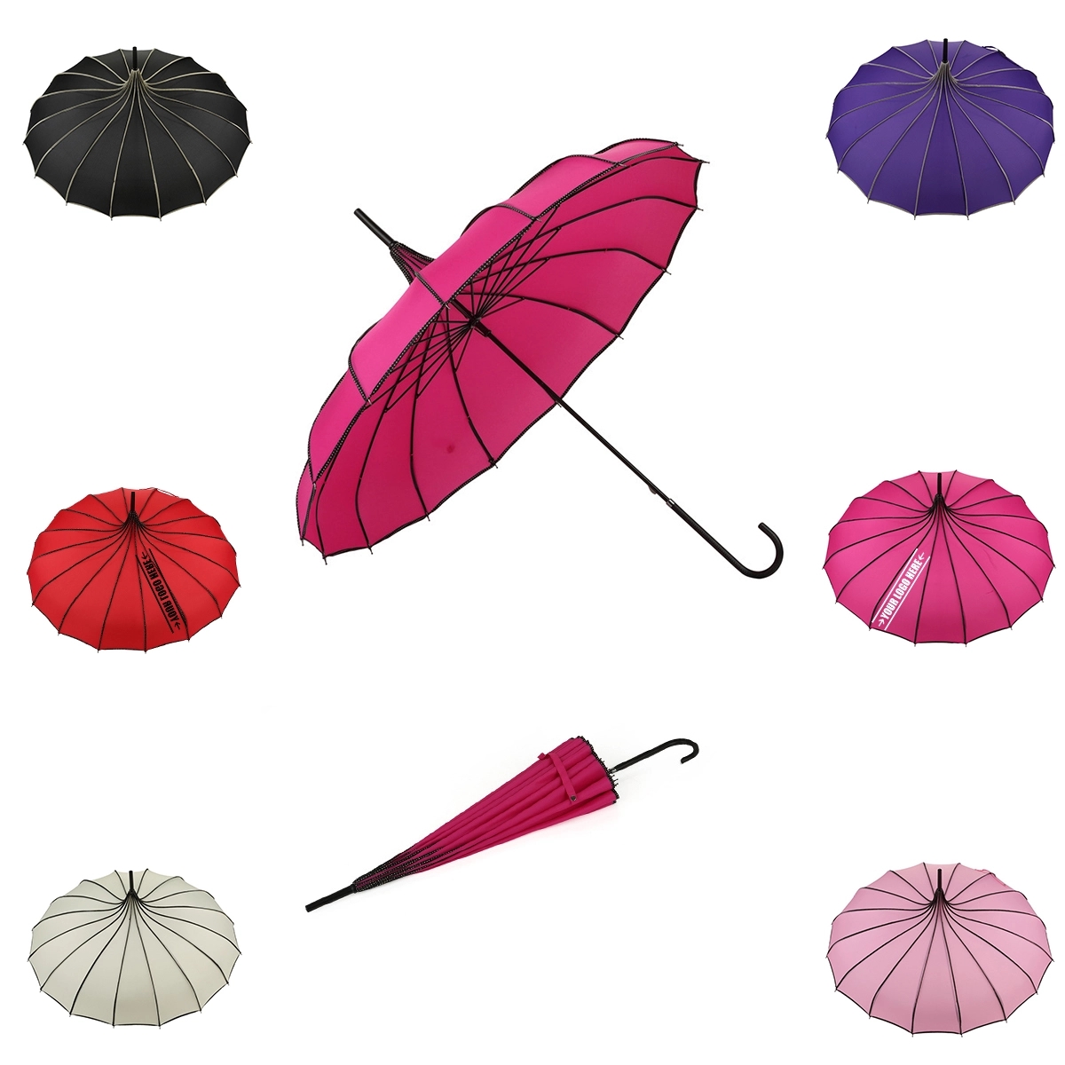 Wholesale Arch Apollo Straight Umbrella with Sun Protection 4