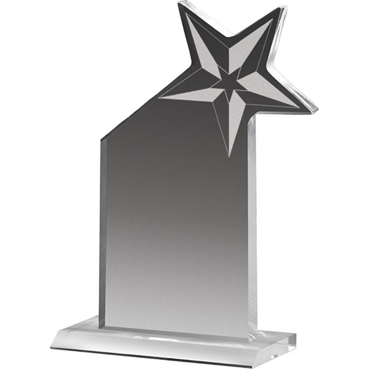 Clear Acrylic Shooting Star Award (7 1/2"x 10 1/2"x 3/4") Screen-Printed 3