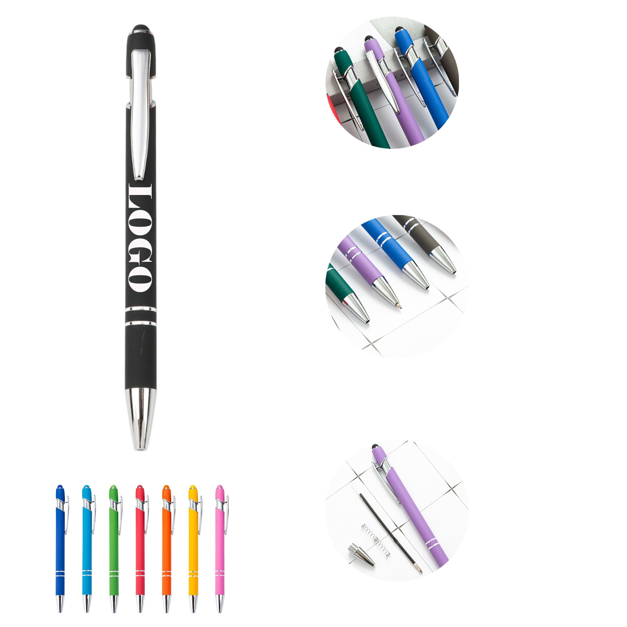 MOQ 50 Soft Fell Pen With Stylus 2