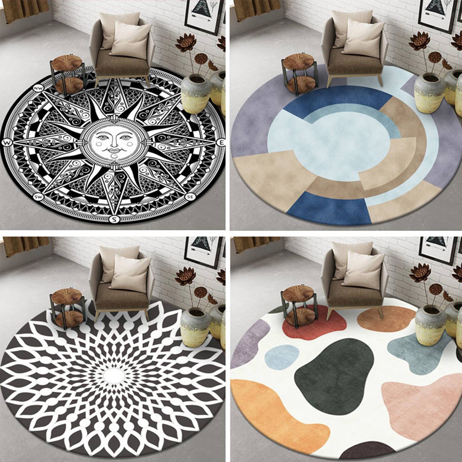 Instagram Style Living Room Circular Carpet 2